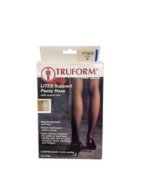 Truform Lites Support Panty Hose Compression Ivory Size P 1775-IV Control Top